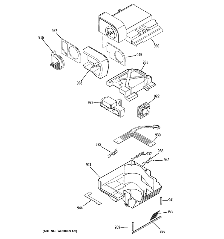 CUSTOM COOL Diagram and Parts List for PCE23NHTCFBB  General Electric Refrigerator