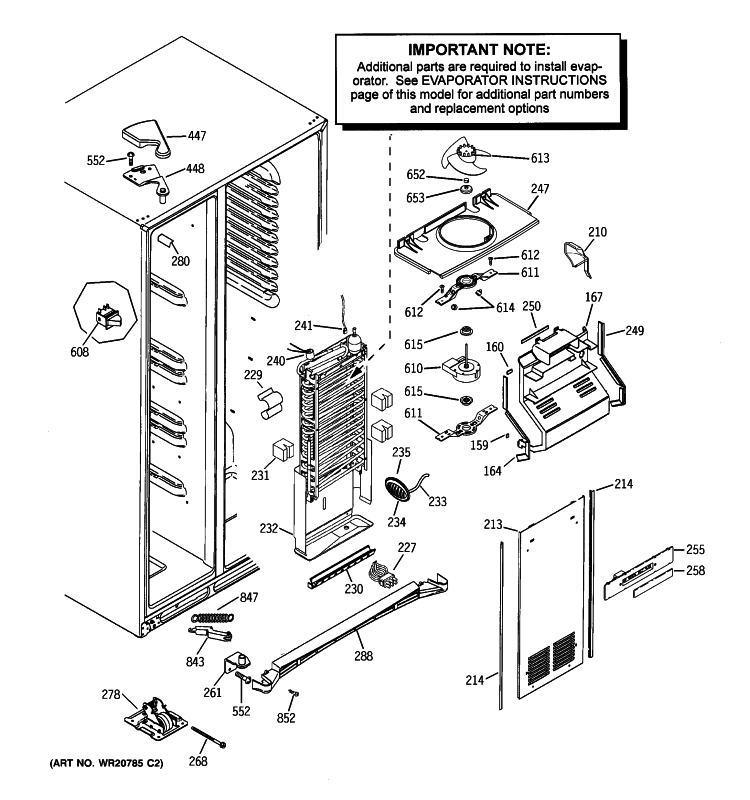 FREEZER SECTION Diagram and Parts List for PSHF9PGZBCBB  General Electric Refrigerator