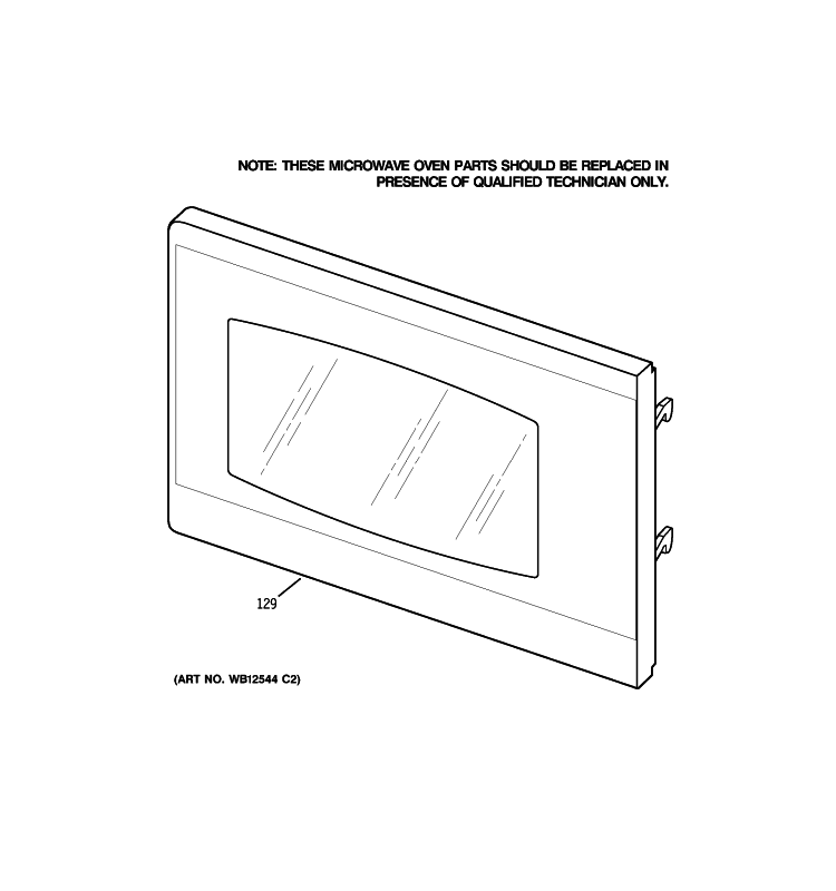 MICROWAVE DOOR Diagram and Parts List for PT970DR1BB  General Electric Microwave Oven Combo