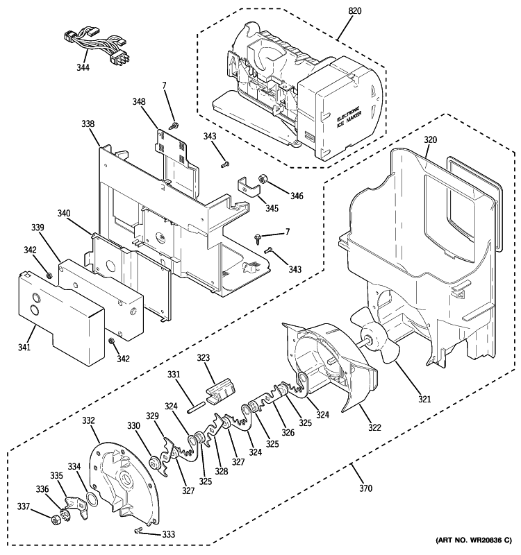 FRESH FOOD SECTION Diagram and Parts List for PGSS5RKZASS  General Electric Refrigerator