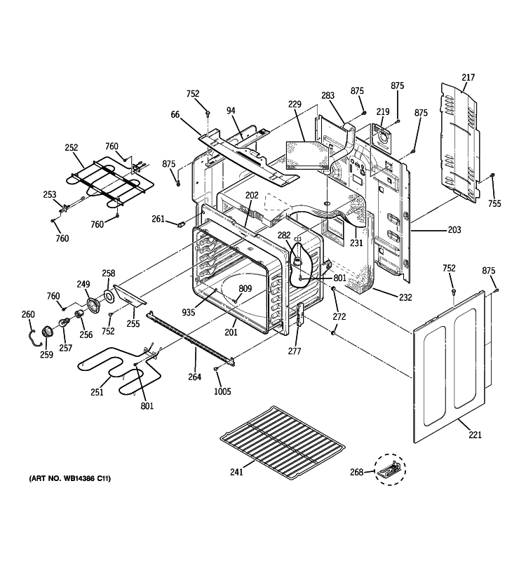 BODY PARTS Diagram and Parts List for PB900SP4SS  General Electric Range