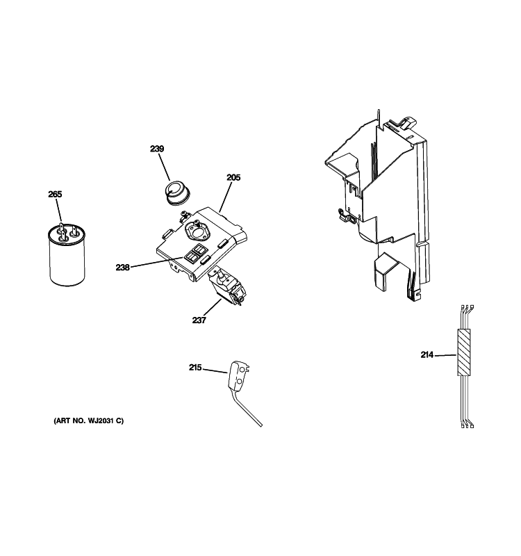 CONTROL PARTS Diagram and Parts List for AHR05LPQ1  General Electric Air Conditioner