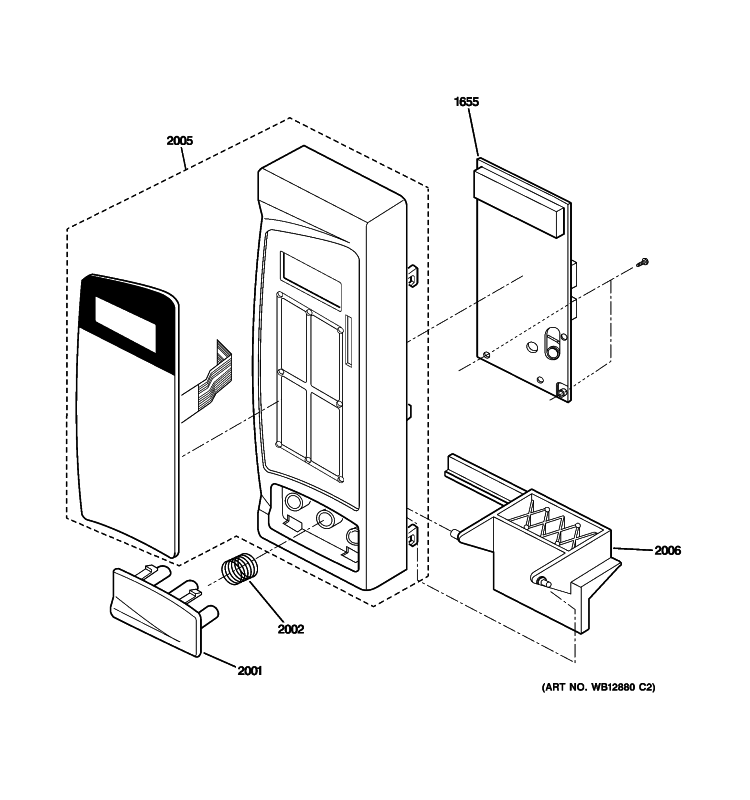 CONTROL PARTS Diagram and Parts List for JES1656SJ03  General Electric Microwave
