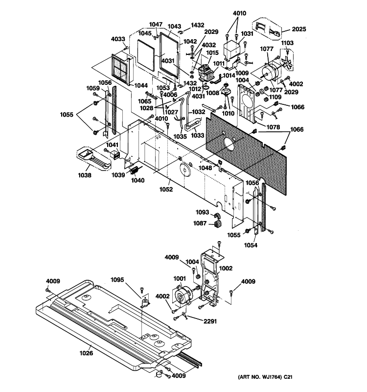 CHASSIS PARTS Diagram and Parts List for AZ32H15E5DM2  General Electric Air Conditioner