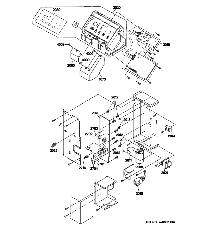 CONTROL PARTS Diagram and Parts List for AZ61H12EACW1  General Electric Air Conditioner