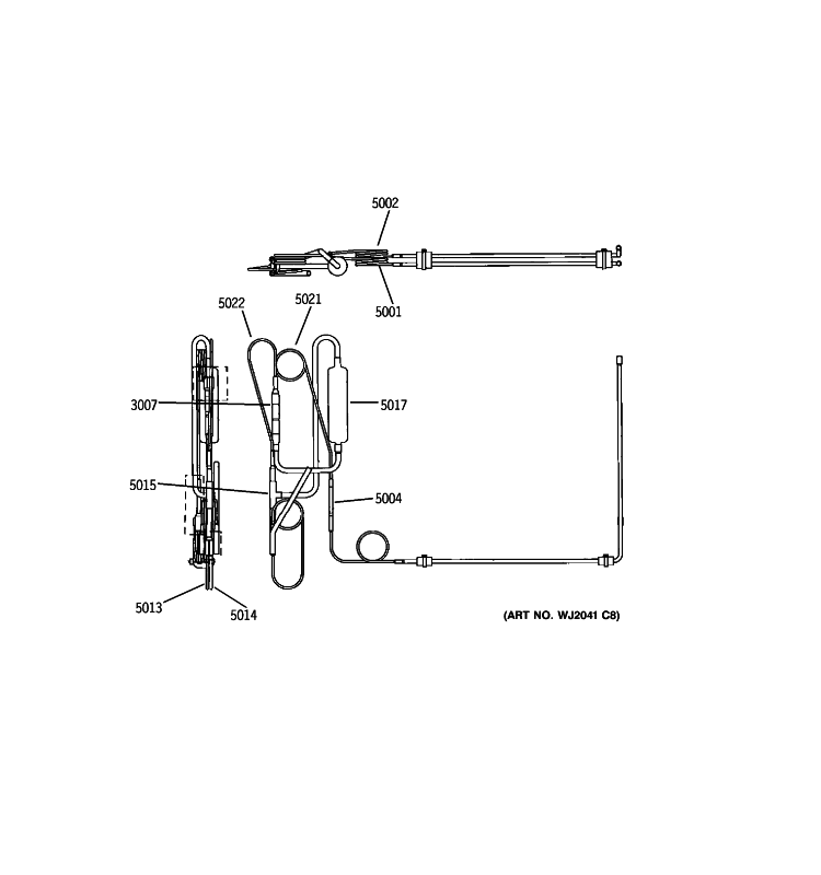 CAPILLARY TUBES Diagram and Parts List for AZ85H09DACW1  General Electric Air Conditioner