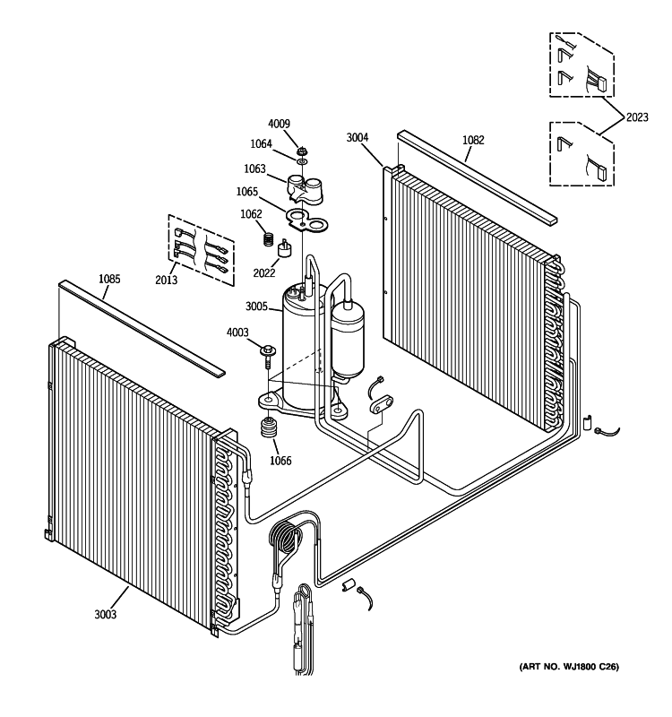 UNIT PARTS Diagram and Parts List for AZ85W09DACW1  General Electric Air Conditioner