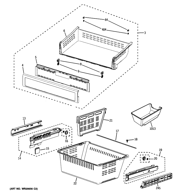 FREEZER SHELVES Diagram and Parts List for DFSS9VKBASS  General Electric Refrigerator