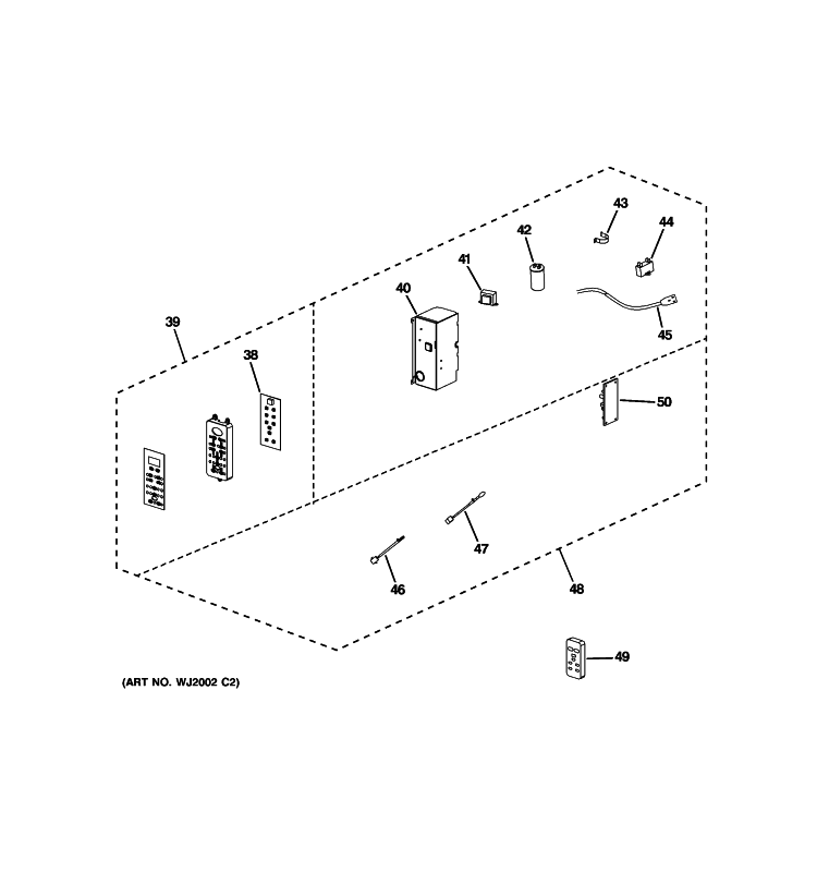CABINET Diagram and Parts List for AKW18DNT1  General Electric Air Conditioner