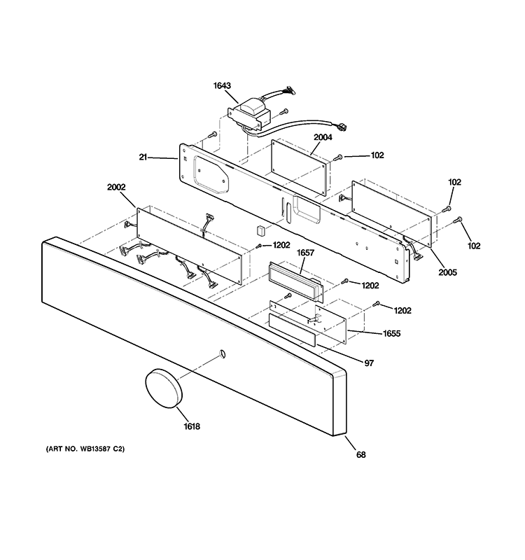 CONTROL PARTS Diagram and Parts List for ZSC1001KSS02  General Electric Microwave
