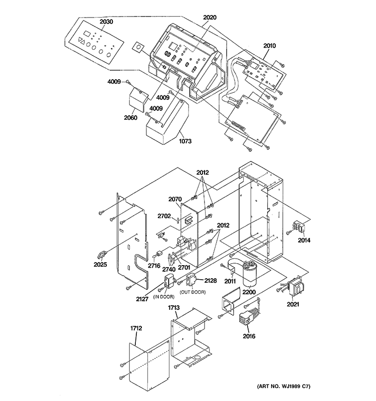 CONTROL PARTS Diagram and Parts List for AZ41E09EABW4  General Electric Air Conditioner