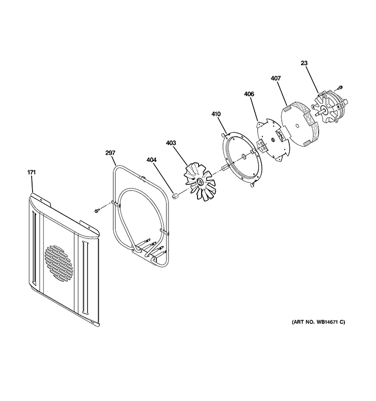 SMALL CONVECTION FAN Diagram and Parts List for ZDP486LRP4SS  General Electric Range