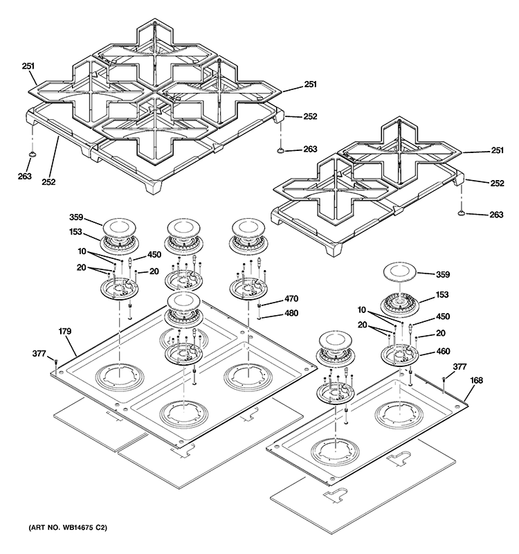 COOKTOP Diagram and Parts List for ZDP486LRP4SS  General Electric Range