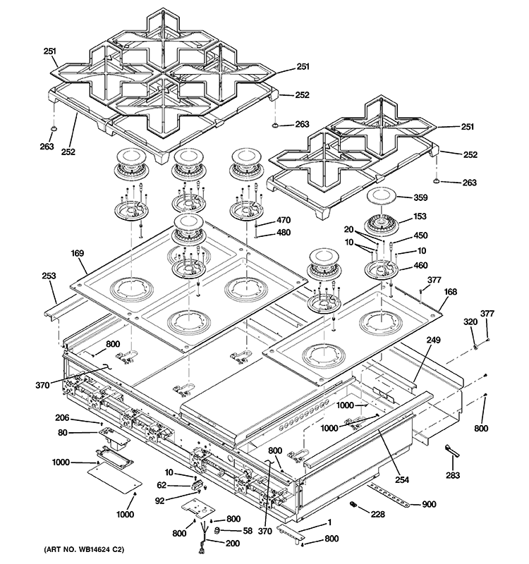 COOKTOP Diagram and Parts List for ZGU486LRP4SS  General Electric Cooktop