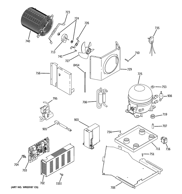SEALED SYSTEM & MOTHER BOARD Diagram and Parts List for ZICS360NRJLH  General Electric Refrigerator