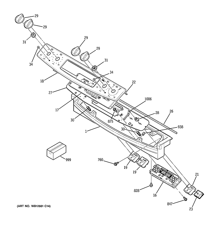 CONTROL PANEL Diagram and Parts List for JSP42SN4SS  General Electric Range