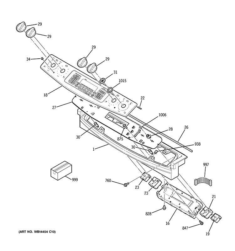 CONTROL PANEL Diagram and Parts List for JSP46SP3SS  General Electric Range