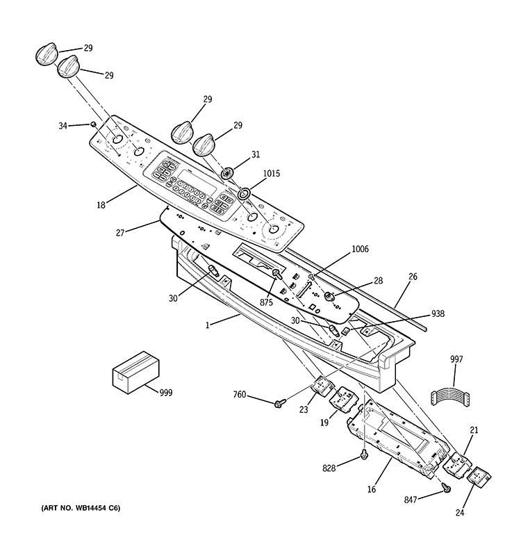 CONTROL PANEL Diagram and Parts List for PD968SP3SS  General Electric Range