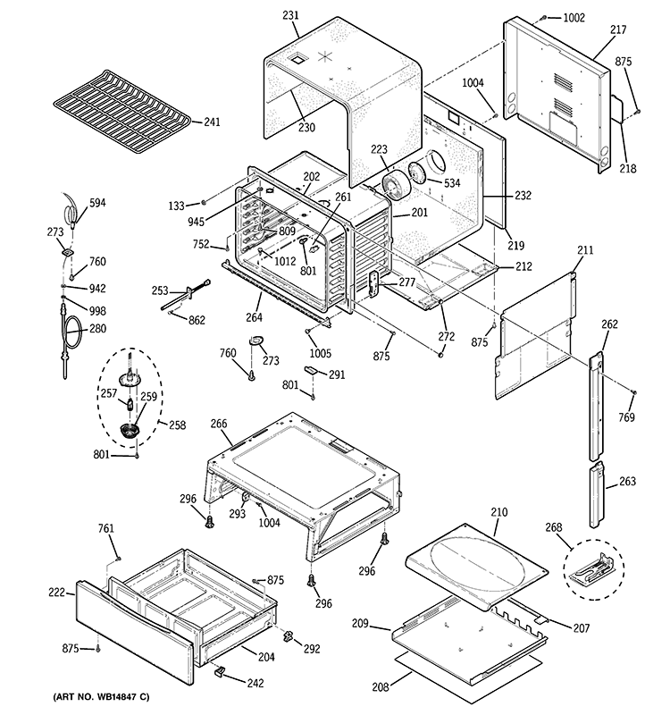 BODY PARTS Diagram and Parts List for PGS975SEP3SS  General Electric Range