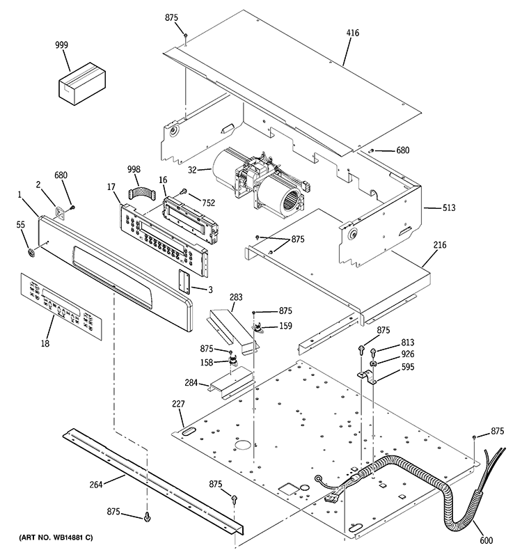 CONTROL PANEL Diagram and Parts List for JTP55SP2SS  General Electric Wall Oven
