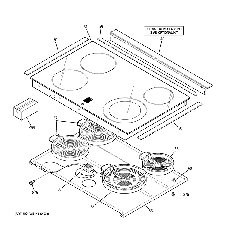 COOKTOP Diagram and Parts List for PD900DP2BB  General Electric Range
