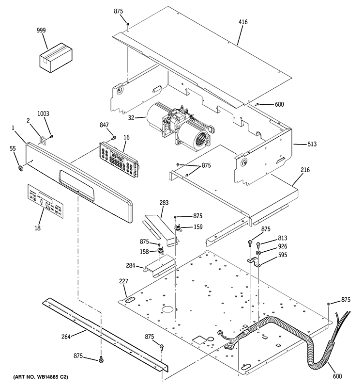 CONTROL PANEL Diagram and Parts List for JCTP30DP2BB  General Electric Wall Oven