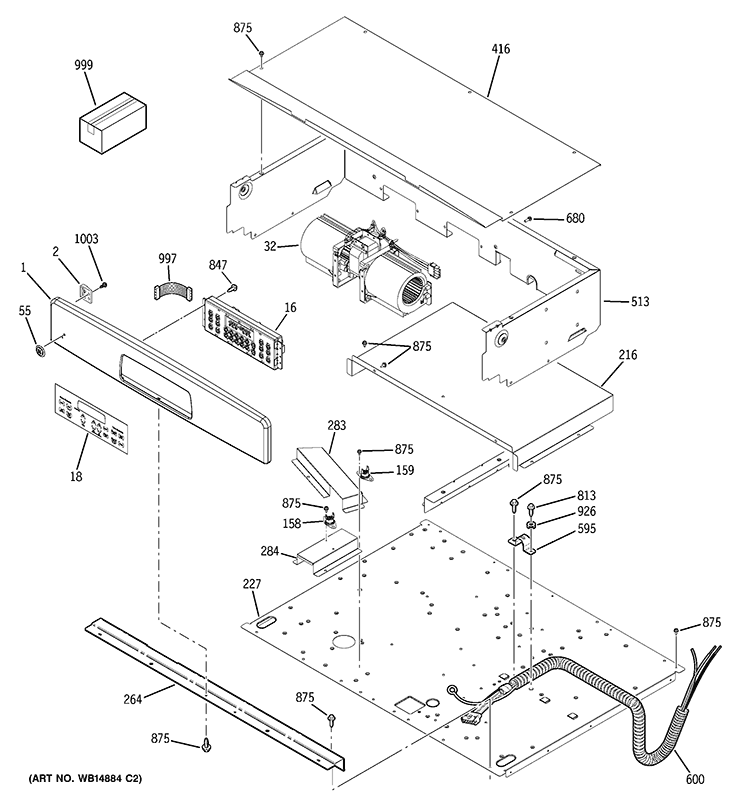 CONTROL PANEL Diagram and Parts List for JTP70DP3WW  General Electric Wall Oven