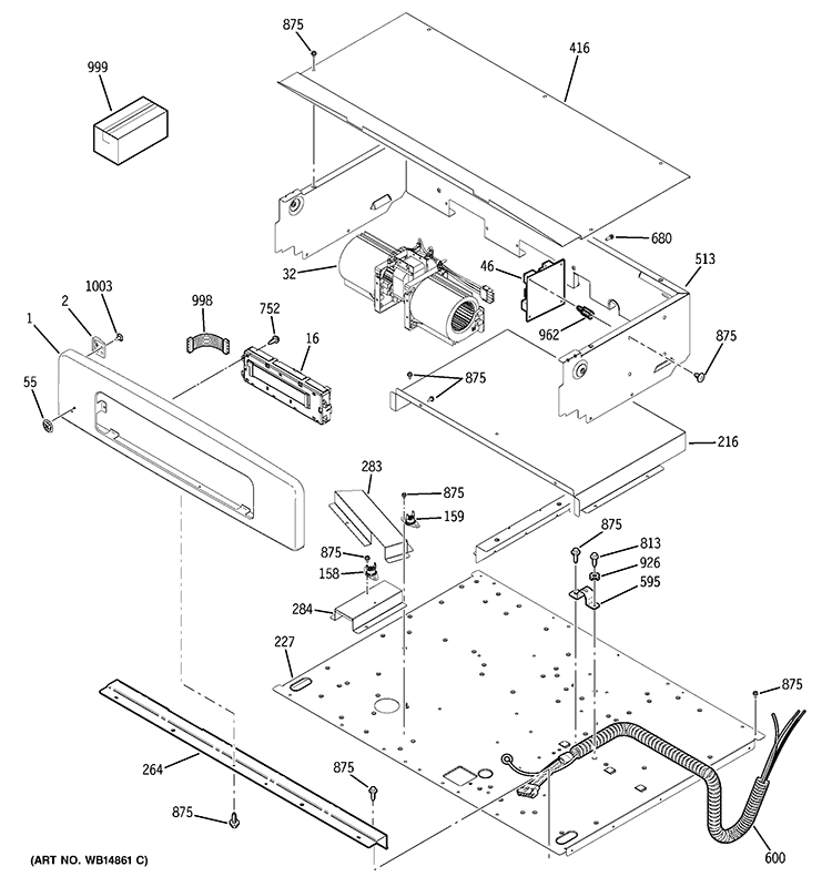 CONTROL PANEL Diagram and Parts List for JTP75DP3WW  General Electric Wall Oven