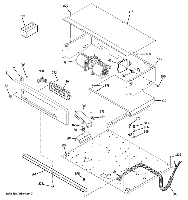 CONTROL PANEL Diagram and Parts List for JTP75SP2SS  General Electric Wall Oven
