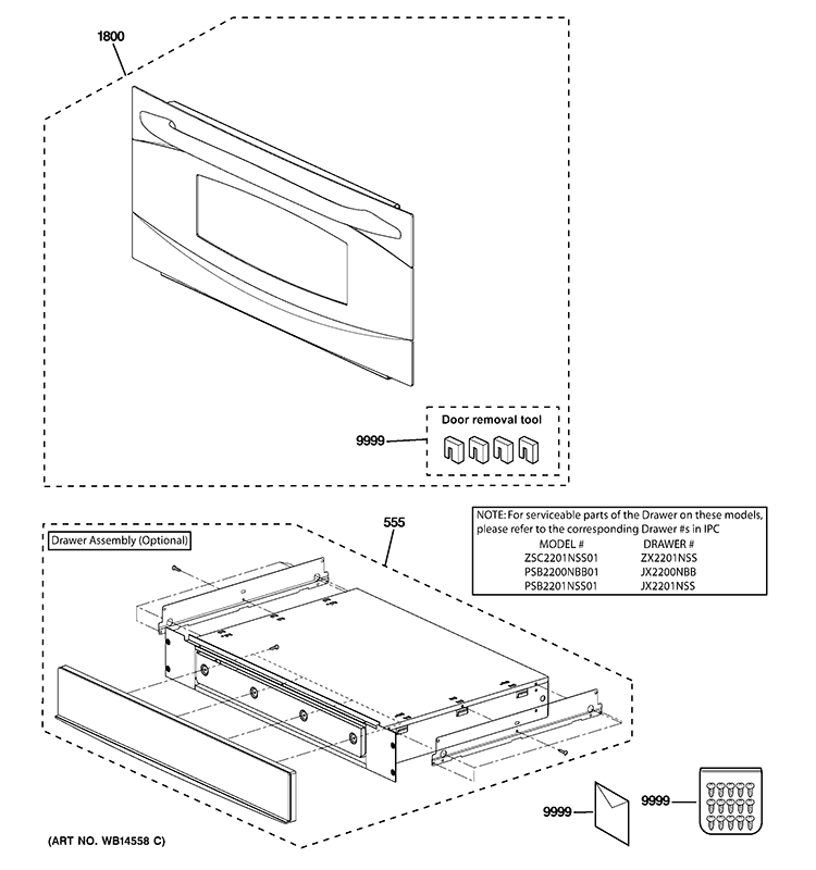 DOOR PARTS Diagram and Parts List for PSB2201NSS02  General Electric Microwave