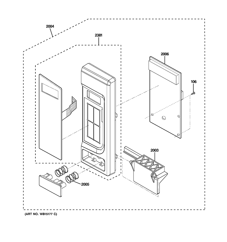 CONTROLLER PARTS Diagram and Parts List for JES1451DS1WW  General Electric Microwave