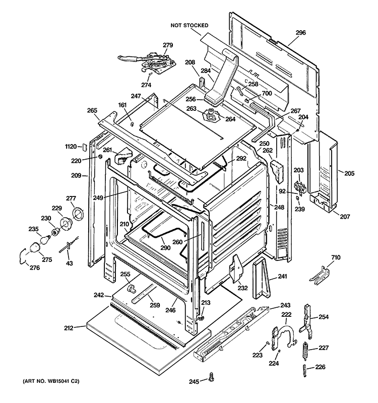BODY PARTS Diagram and Parts List for RB792SR2SA  Hotpoint Range