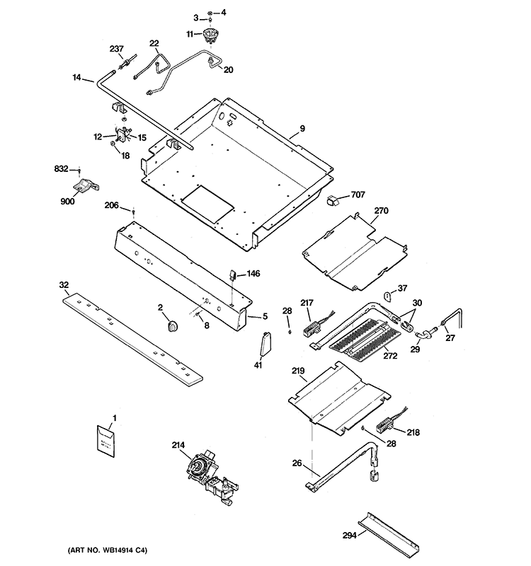 GAS & BURNER PARTS Diagram and Parts List for JGBP25GER5SA  General Electric Range