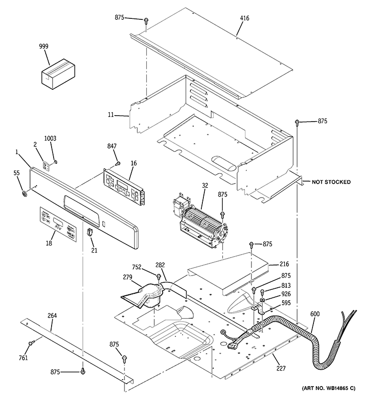 CONTROL PANEL Diagram and Parts List for JKS10DP2BB  General Electric Wall Oven