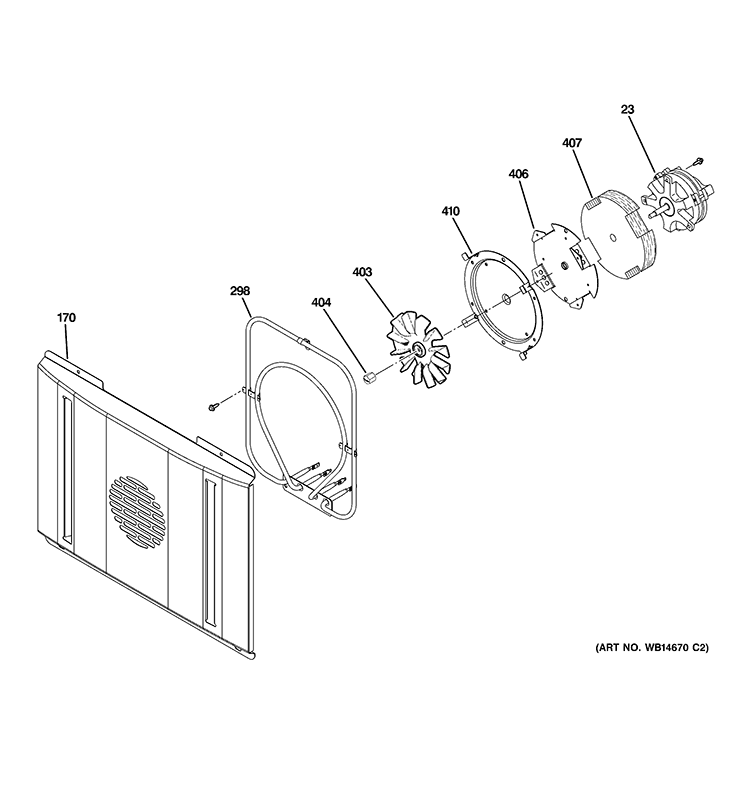 CONVECTION FAN Diagram and Parts List for ZDP304LP4SS  General Electric Range