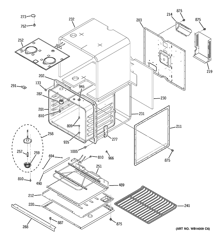 LOWER OVEN Diagram and Parts List for JKP35DP4WW  General Electric Wall Oven
