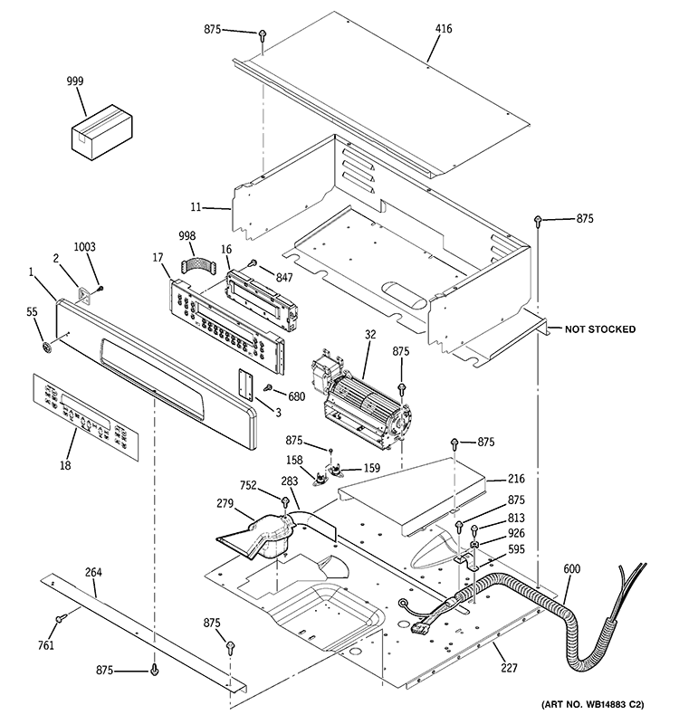 CONTROL PANEL Diagram and Parts List for JKP55DP4CC  General Electric Wall Oven