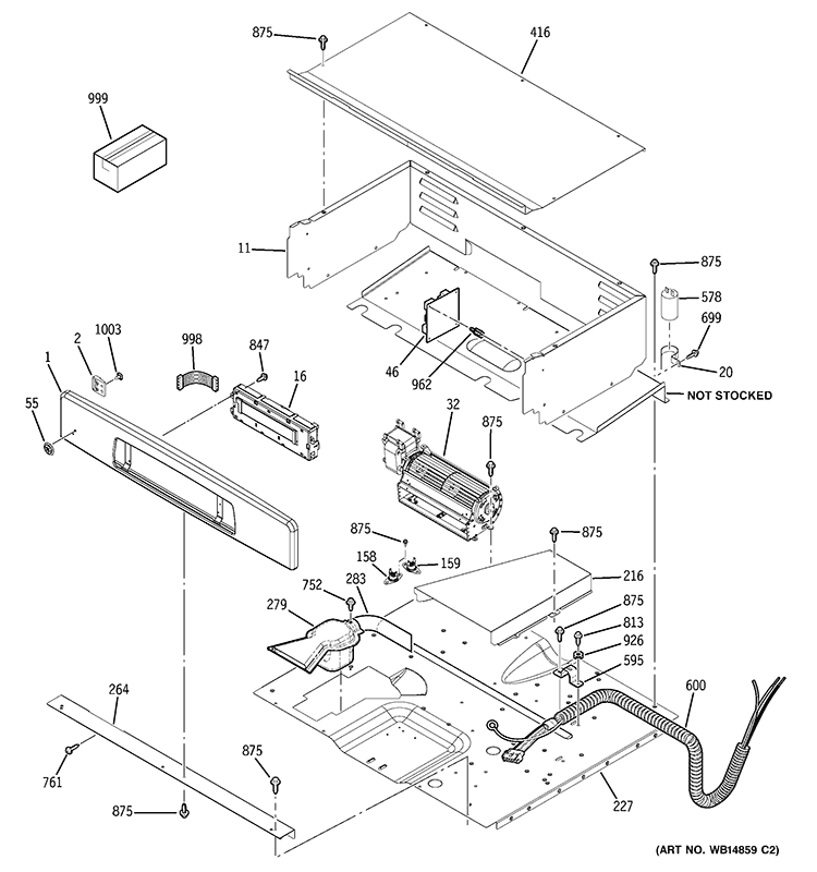 CONTROL PANEL Diagram and Parts List for JKP75DP4WW  General Electric Wall Oven