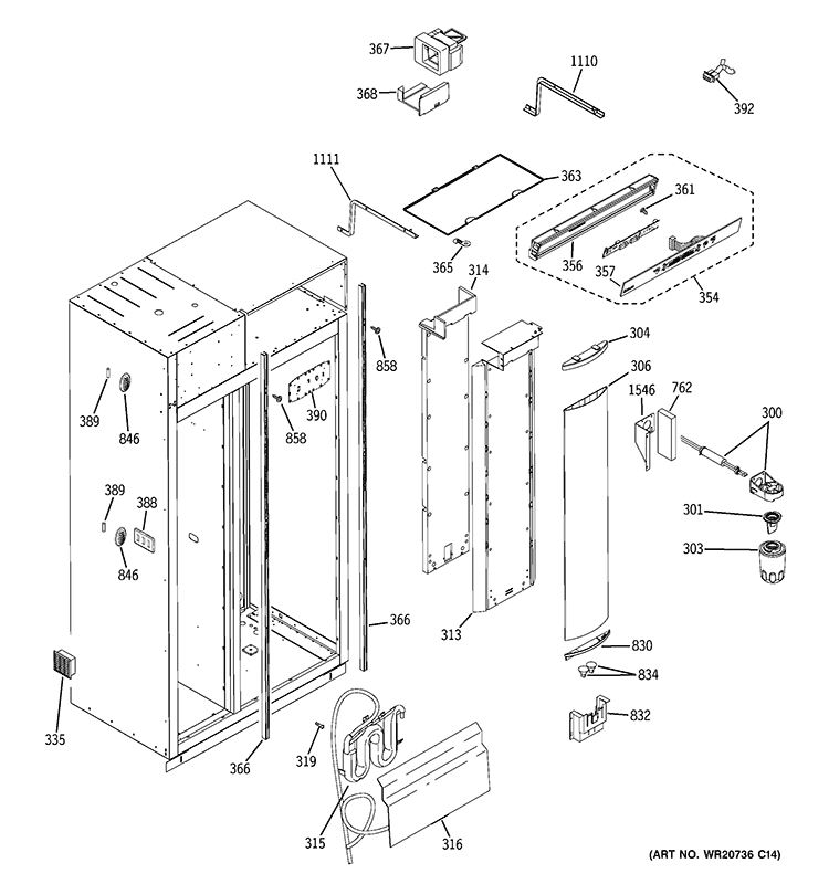 FRESH FOOD SECTION Diagram and Parts List for ZISP480DTBSS  General Electric Refrigerator