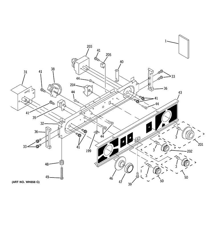 WASHER/DRYER CONTROL PANEL Diagram and Parts List for WSM2420D5WW  General Electric Washer Dryer Combo
