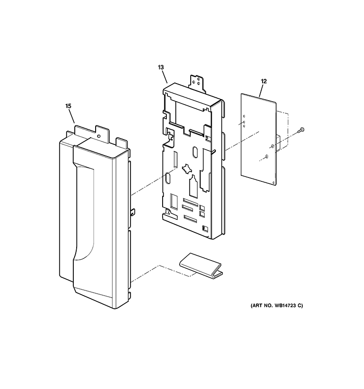 CONTROL PARTS Diagram and Parts List for JVM2052DN1BB  General Electric Microwave