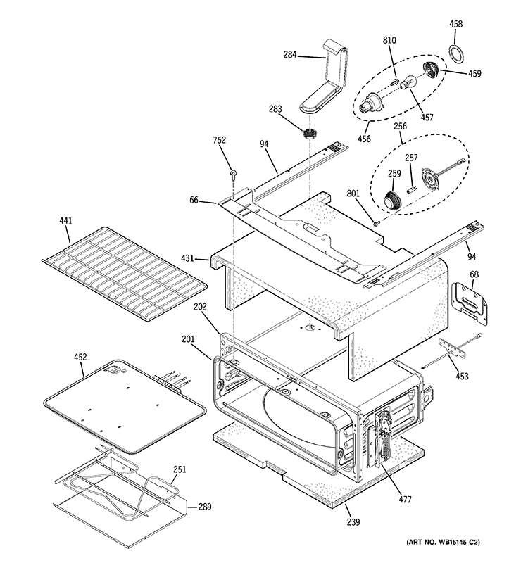 UPPER OVEN Diagram and Parts List for PB979ST1SS  General Electric Wall Oven