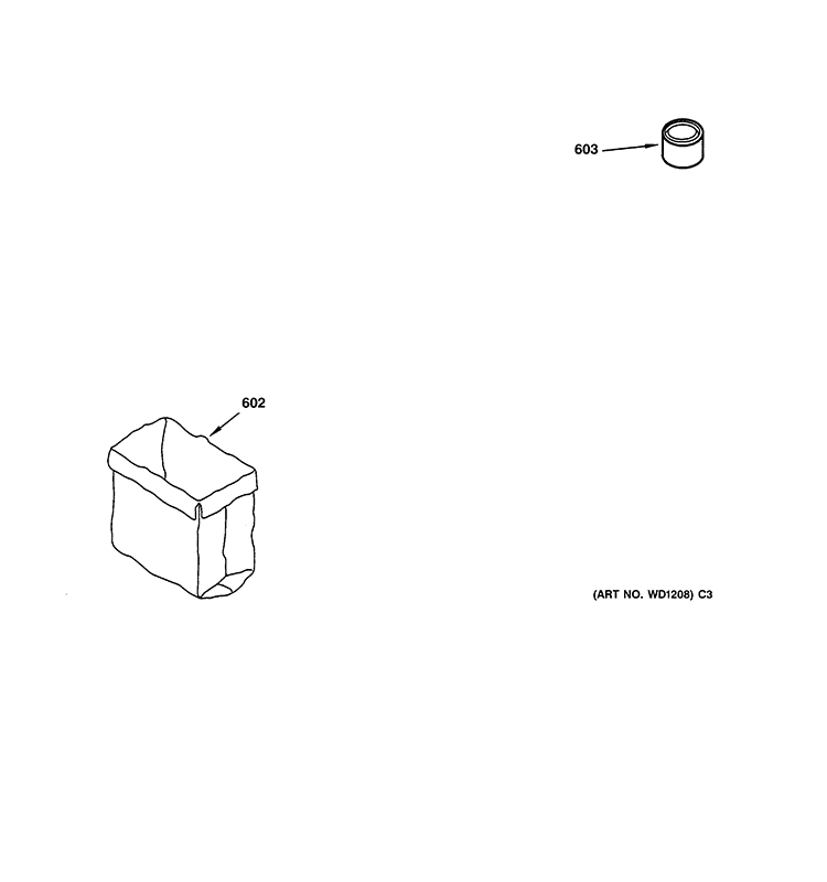 ACCESSORY PARTS Diagram and Parts List for GCG1700R0II  General Electric Trash Compactor