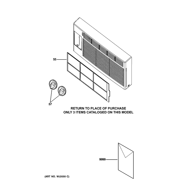 ROOM AIR CONDITIONER Diagram and Parts List for AEL05LQQ1  General Electric Air Conditioner
