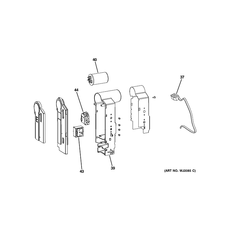 CONTROL PARTS Diagram and Parts List for AEV05LQQ1  General Electric Air Conditioner