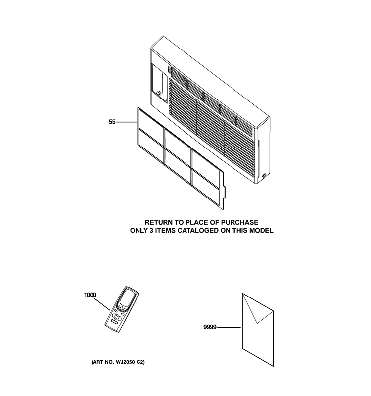 ROOM AIR CONDITIONER Diagram and Parts List for AEW05LQG1  General Electric Air Conditioner
