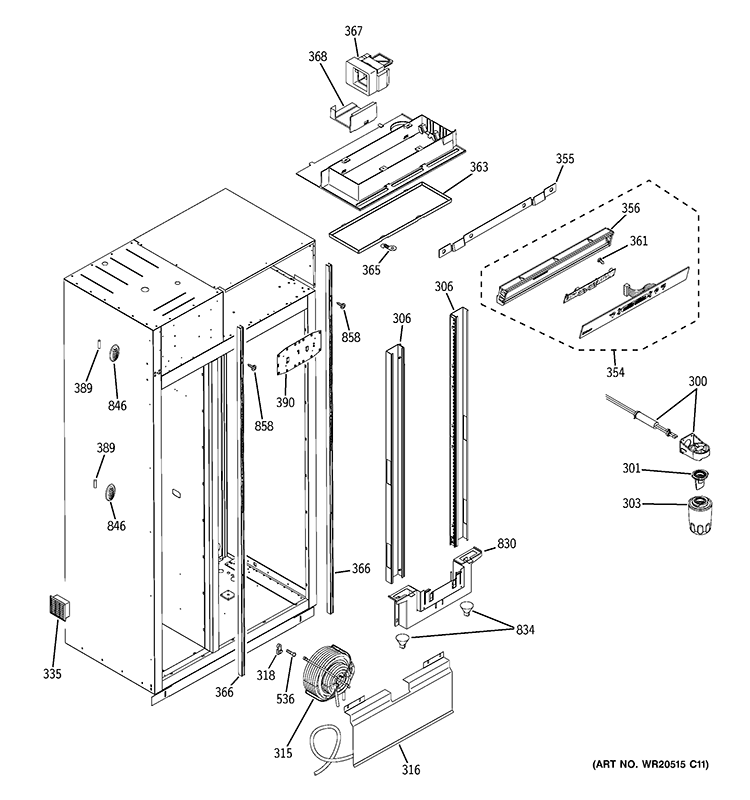 FRESH FOOD SECTION Diagram and Parts List for ZSEP420DYASS  General Electric Refrigerator