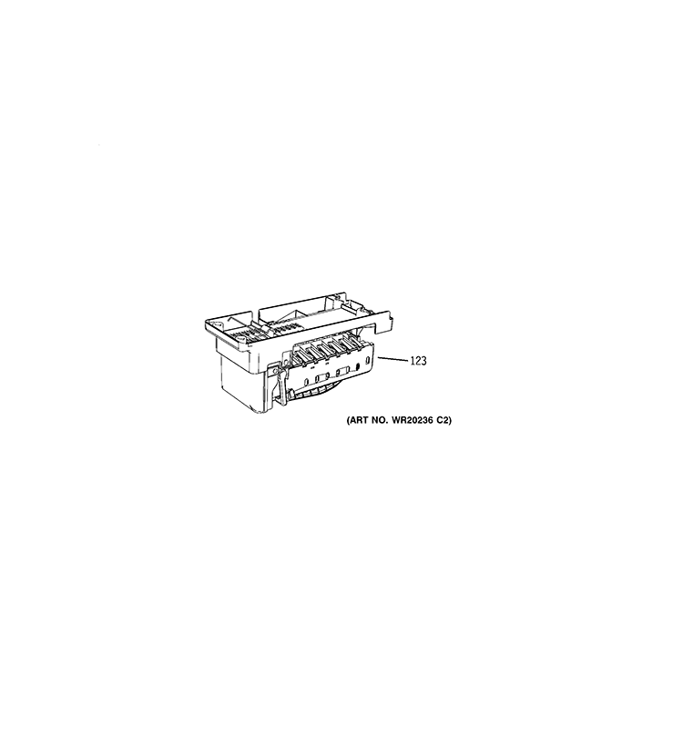 ICE MAKER Diagram and Parts List for GFSF6KEXEBB  General Electric Refrigerator