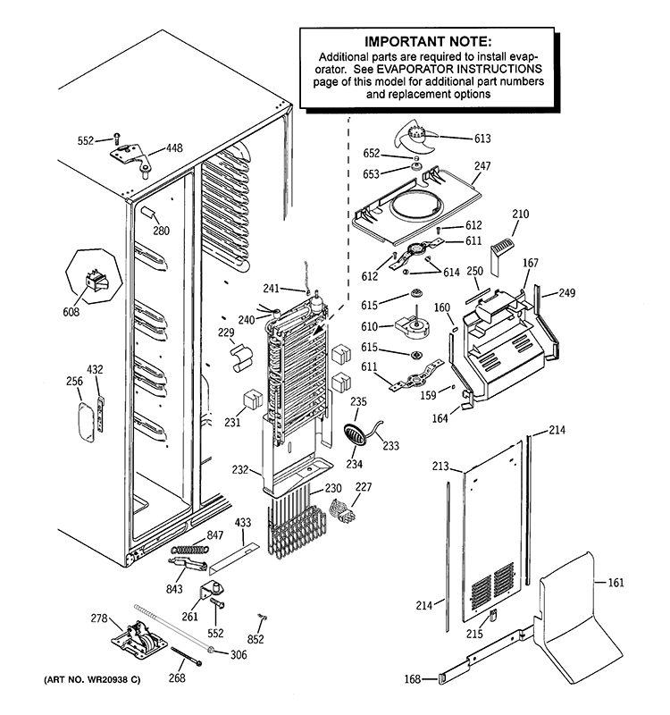 FREEZER SECTION Diagram and Parts List for RCE25RGBBFNB  General Electric Refrigerator