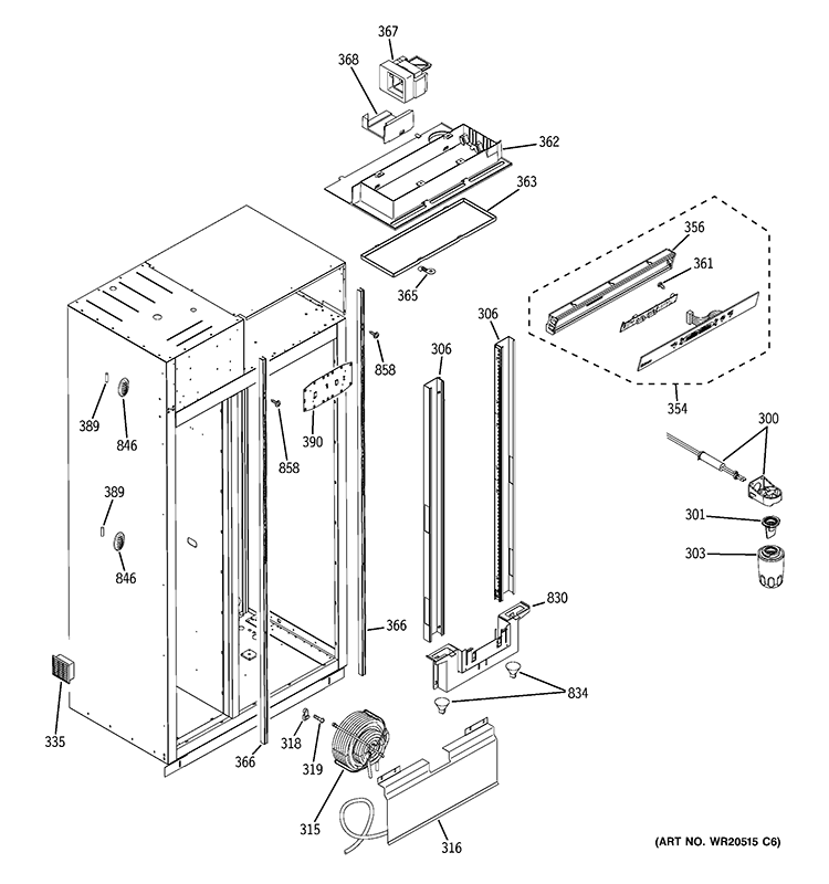 ICE MAKER & DISPENSER Diagram and Parts List for GSCS3PGXGFSS  General Electric Refrigerator
